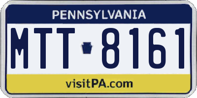 PA license plate MTT8161
