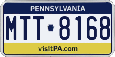 PA license plate MTT8168