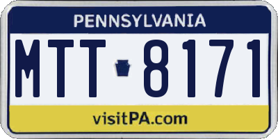 PA license plate MTT8171