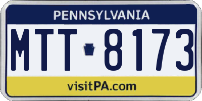 PA license plate MTT8173
