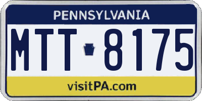 PA license plate MTT8175