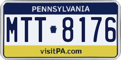 PA license plate MTT8176