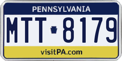 PA license plate MTT8179