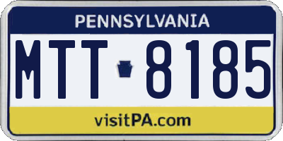 PA license plate MTT8185