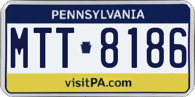 PA license plate MTT8186