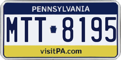 PA license plate MTT8195
