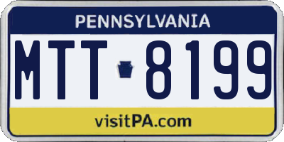 PA license plate MTT8199