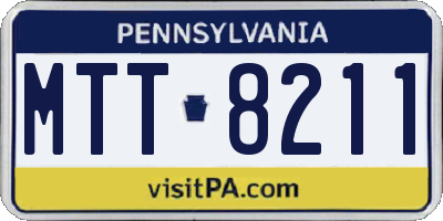 PA license plate MTT8211
