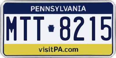 PA license plate MTT8215