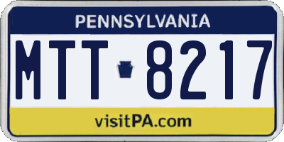 PA license plate MTT8217