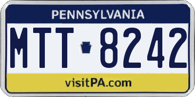 PA license plate MTT8242