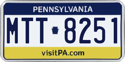 PA license plate MTT8251