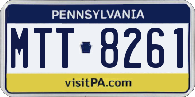 PA license plate MTT8261