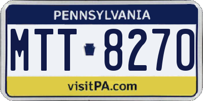 PA license plate MTT8270