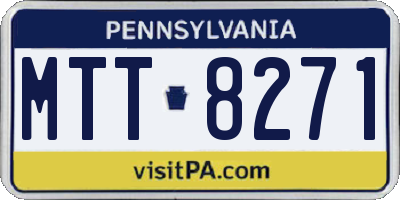 PA license plate MTT8271