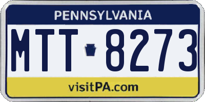 PA license plate MTT8273