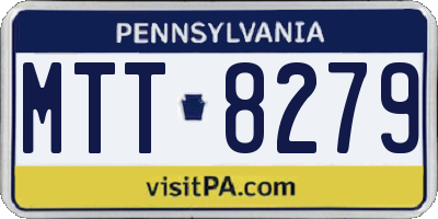PA license plate MTT8279