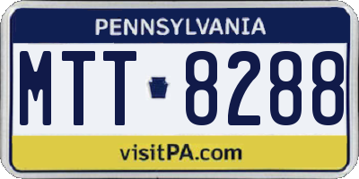 PA license plate MTT8288
