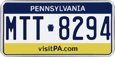 PA license plate MTT8294