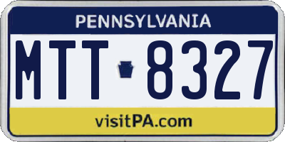 PA license plate MTT8327