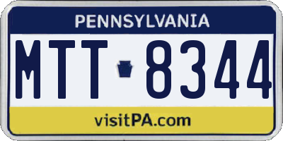 PA license plate MTT8344