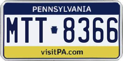 PA license plate MTT8366