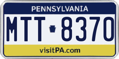 PA license plate MTT8370
