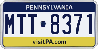 PA license plate MTT8371