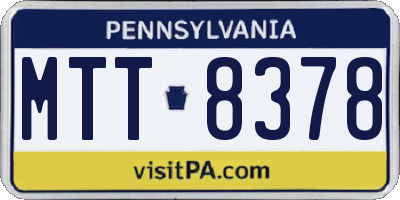 PA license plate MTT8378