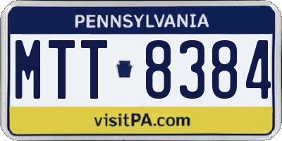 PA license plate MTT8384