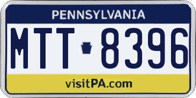PA license plate MTT8396