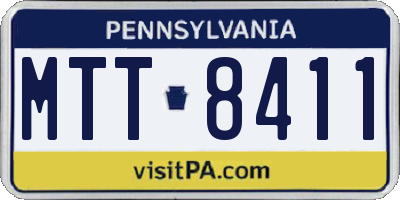 PA license plate MTT8411
