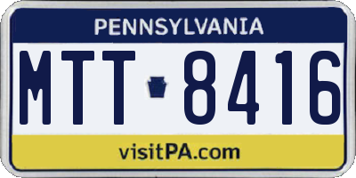 PA license plate MTT8416