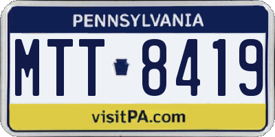 PA license plate MTT8419