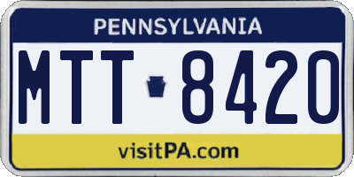 PA license plate MTT8420