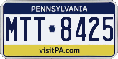 PA license plate MTT8425