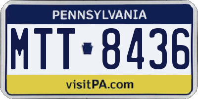 PA license plate MTT8436