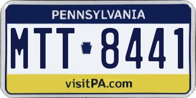 PA license plate MTT8441