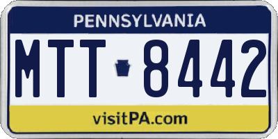 PA license plate MTT8442