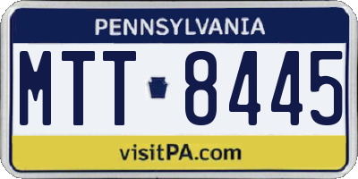 PA license plate MTT8445