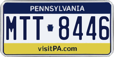 PA license plate MTT8446