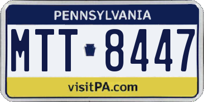 PA license plate MTT8447