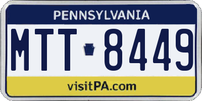 PA license plate MTT8449