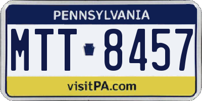 PA license plate MTT8457
