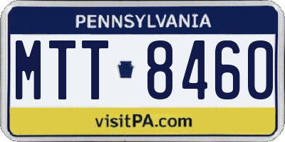 PA license plate MTT8460
