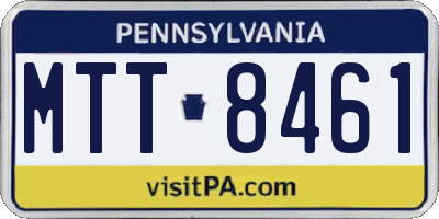 PA license plate MTT8461