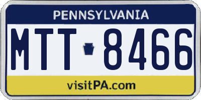 PA license plate MTT8466