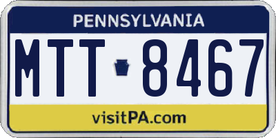 PA license plate MTT8467