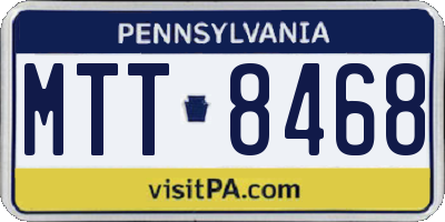 PA license plate MTT8468