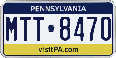 PA license plate MTT8470